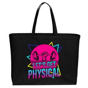 Lets Get Physical Gym Fitness 80S Workout Cotton Canvas Jumbo Tote