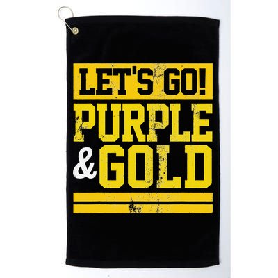 Let's Go Purple & Gold Team Favorite Colors Vintage Game Day Golf Towel