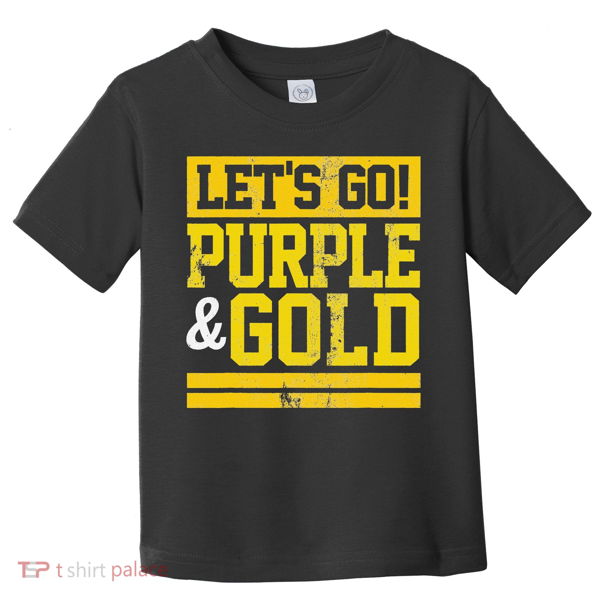 Let's Go Purple & Gold Team Favorite Colors Vintage Game Day Toddler T-Shirt