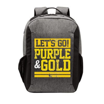 Let's Go Purple & Gold Team Favorite Colors Vintage Game Day Vector Backpack