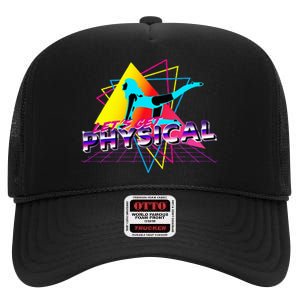 LetS Get Physical Workout Gym Totally Retro 80S High Crown Mesh Back Trucker Hat