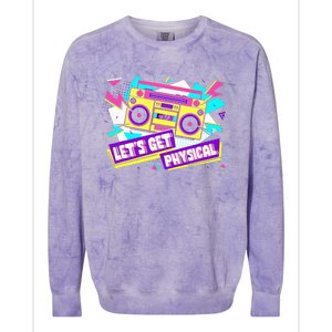 Let Get Physical 80s Costume Party Halloween Retro Workout Colorblast Crewneck Sweatshirt