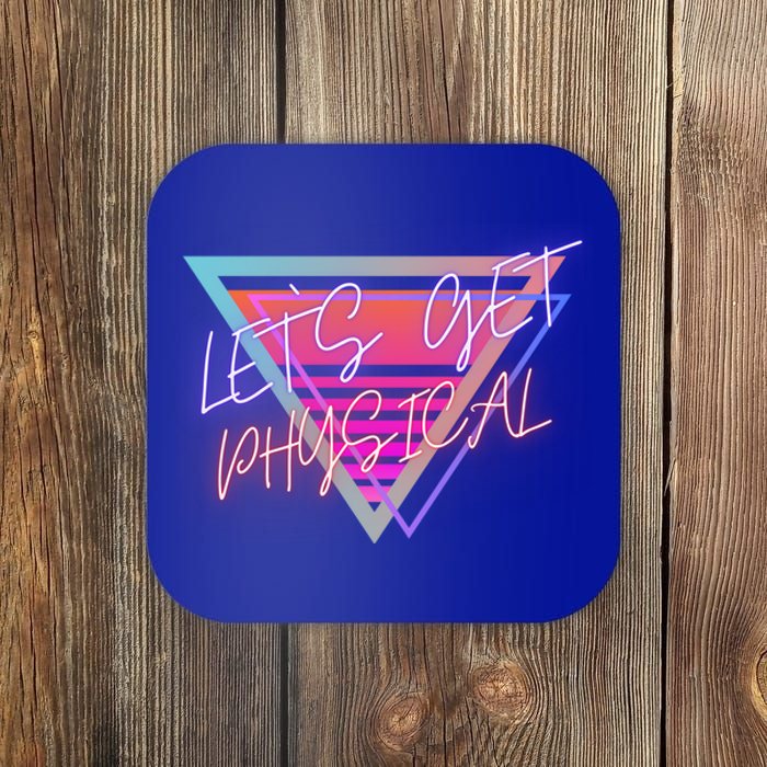 Let`S Get Physical Work Out 80S Retro Ventage Design Meaningful Gift Coaster