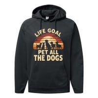 Life Goal Pet All The Dogs Funny Dog Performance Fleece Hoodie