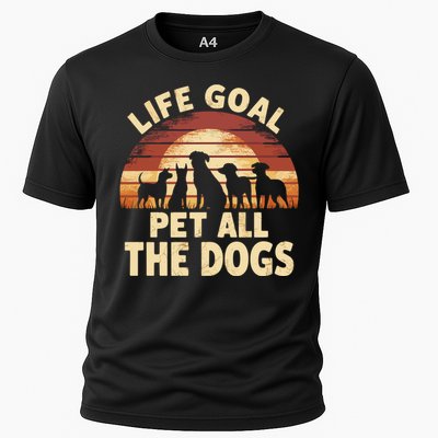 Life Goal Pet All The Dogs Funny Dog Cooling Performance Crew T-Shirt