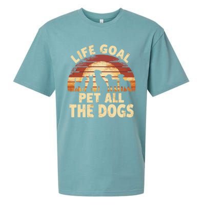 Life Goal Pet All The Dogs Funny Dog Sueded Cloud Jersey T-Shirt