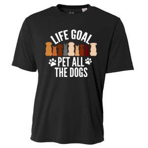 Life Goal Pet All The Dogs Funny Dog Cooling Performance Crew T-Shirt