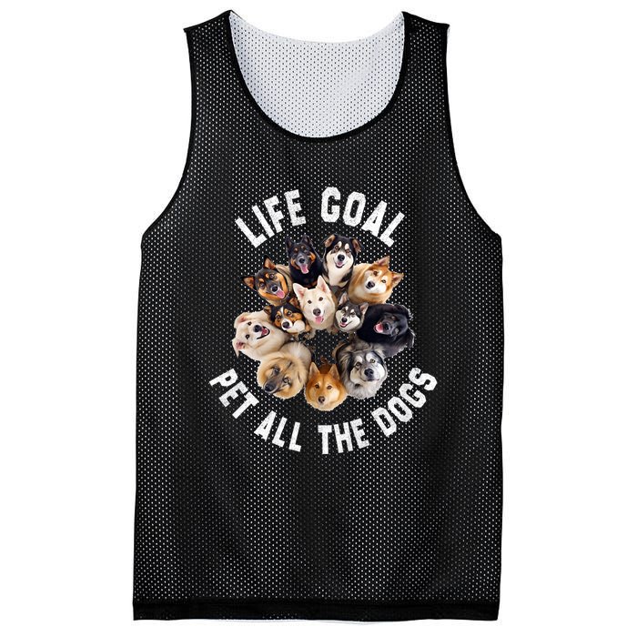 Life Goal Pet All The Dogs Funny Dog Lover Mesh Reversible Basketball Jersey Tank