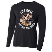 Life Goal Pet All The Dogs Funny Dog Lover Cooling Performance Long Sleeve Crew