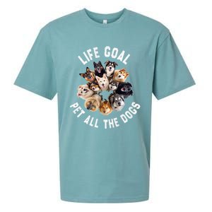 Life Goal Pet All The Dogs Funny Dog Lover Sueded Cloud Jersey T-Shirt