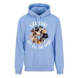 Life Goal Pet All The Dogs Funny Dog Lover Unisex Surf Hoodie