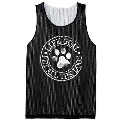 Life Goal Pet All The Dogs Funny Dog Lover Pet Puppy Owner Mesh Reversible Basketball Jersey Tank