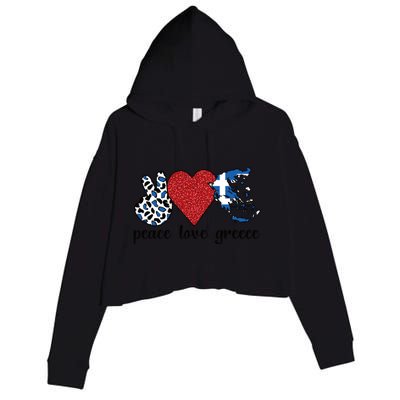 Love Greece Proud Greek Flag Greek Roots Funny Gift Crop Fleece Hoodie