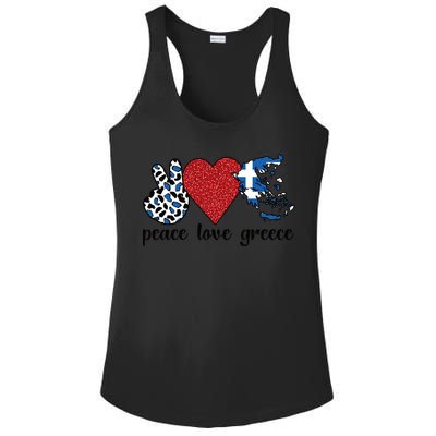 Love Greece Proud Greek Flag Greek Roots Funny Gift Ladies PosiCharge Competitor Racerback Tank