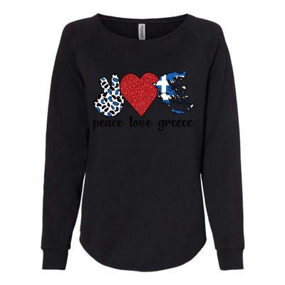 Love Greece Proud Greek Flag Greek Roots Funny Gift Womens California Wash Sweatshirt