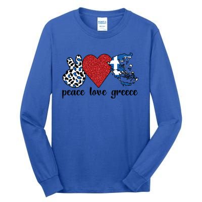 Love Greece Proud Greek Flag Greek Roots Funny Gift Tall Long Sleeve T-Shirt