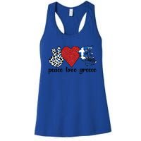 Love Greece Proud Greek Flag Greek Roots Funny Gift Women's Racerback Tank