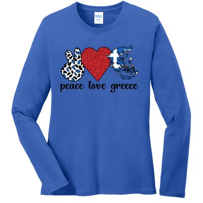 Love Greece Proud Greek Flag Greek Roots Funny Gift Ladies Long Sleeve Shirt