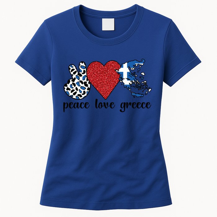 Love Greece Proud Greek Flag Greek Roots Funny Gift Women's T-Shirt