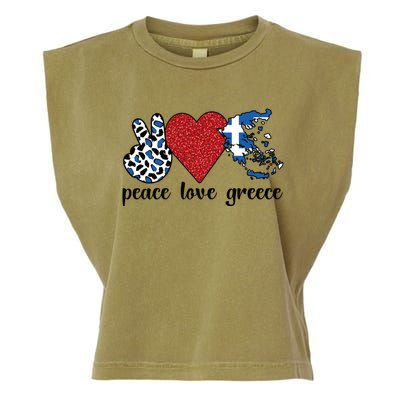 Love Greece Proud Greek Flag Greek Roots Funny Gift Garment-Dyed Women's Muscle Tee