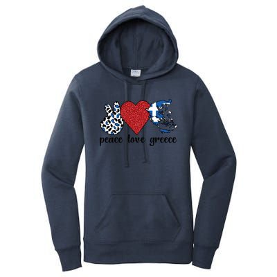 Love Greece Proud Greek Flag Greek Roots Funny Gift Women's Pullover Hoodie