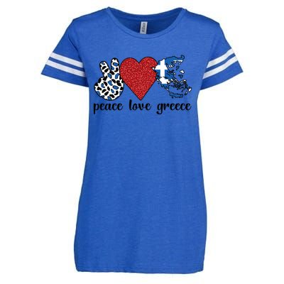 Love Greece Proud Greek Flag Greek Roots Funny Gift Enza Ladies Jersey Football T-Shirt