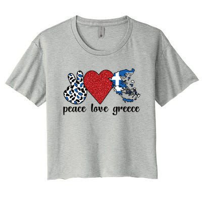 Love Greece Proud Greek Flag Greek Roots Funny Gift Women's Crop Top Tee