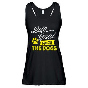 Life Goal Pet All The Dogs Funny Dog Ladies Essential Flowy Tank