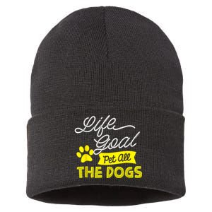 Life Goal Pet All The Dogs Funny Dog Sustainable Knit Beanie