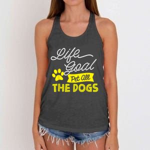 Life Goal Pet All The Dogs Funny Dog Women's Knotted Racerback Tank