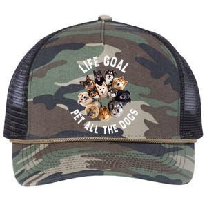 Life Goal Pet All The Dogs Funny Dog Lover Retro Rope Trucker Hat Cap