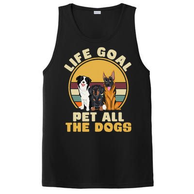 Life Goal Pet All The Dogs Funny Dog Lover Animal Dogs PosiCharge Competitor Tank