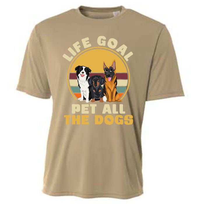 Life Goal Pet All The Dogs Funny Dog Lover Animal Dogs Cooling Performance Crew T-Shirt