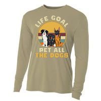 Life Goal Pet All The Dogs Funny Dog Lover Animal Dogs Cooling Performance Long Sleeve Crew