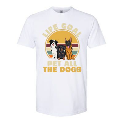 Life Goal Pet All The Dogs Funny Dog Lover Animal Dogs Softstyle CVC T-Shirt