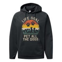 Life Goal Pet All the Dogs Pet Dog Lover Performance Fleece Hoodie