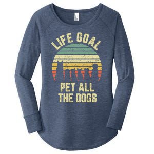 Life Goal Pet All The Dogs Funny Dog Lover Tee Women's Perfect Tri Tunic Long Sleeve Shirt