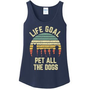 Life Goal Pet All The Dogs Funny Dog Lover Tee Ladies Essential Tank