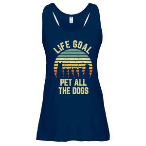 Life Goal Pet All The Dogs Funny Dog Lover Tee Ladies Essential Flowy Tank