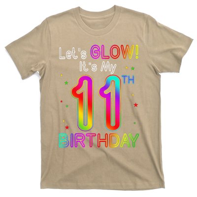 Lets Glow Party Birthday Its My 11th Birthday 11 Years Old T-Shirt