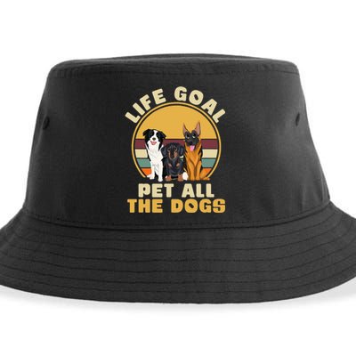 Life Goal Pet All The Dogs Funny Dog Lover Animal Dogs Sustainable Bucket Hat