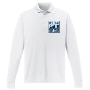 Life Goal Pet All The Dogs Performance Long Sleeve Polo