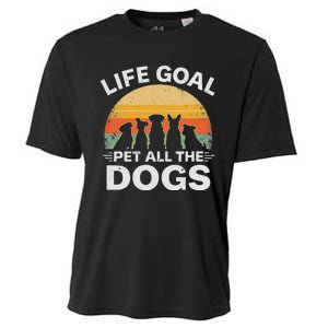 Life Goal Pet All The Dogs Funny Dog Lover Animal Friend Cooling Performance Crew T-Shirt