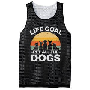 Life Goal Pet All The Dogs Funny Dog Lover Animal Friend Mesh Reversible Basketball Jersey Tank