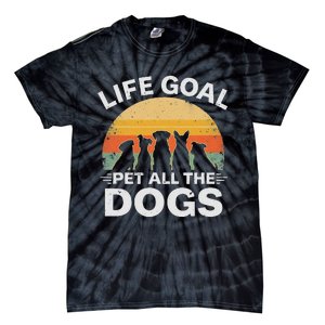 Life Goal Pet All The Dogs Funny Dog Lover Animal Friend Tie-Dye T-Shirt