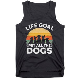 Life Goal Pet All The Dogs Funny Dog Lover Animal Friend Tank Top