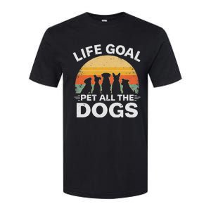 Life Goal Pet All The Dogs Funny Dog Lover Animal Friend Softstyle CVC T-Shirt