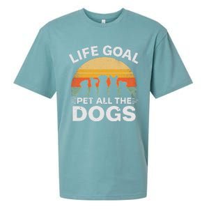 Life Goal Pet All The Dogs Funny Dog Lover Animal Friend Sueded Cloud Jersey T-Shirt