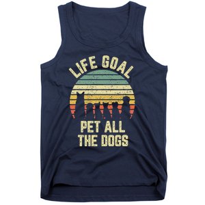 Life Goal Pet All The Dogs Funny Dog Lover Tank Top