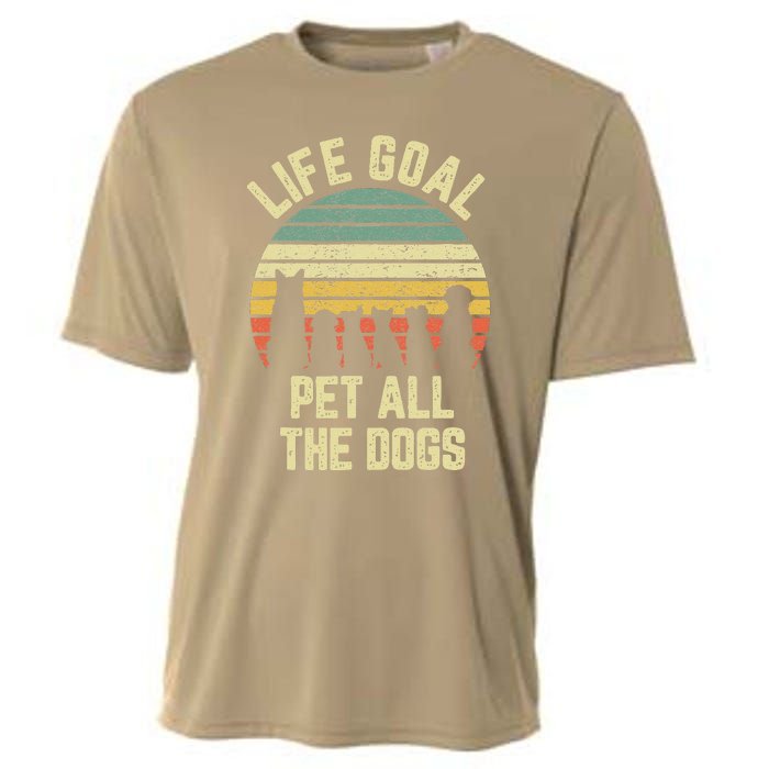 Life Goal Pet All The Dogs Funny Dog Lover Cooling Performance Crew T-Shirt